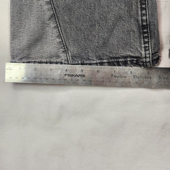 H&M Girls Patcwork Flare Leg Denim Jeans Size 8 Gray Colorblock Retro Adjustable - Picture 5 of 8